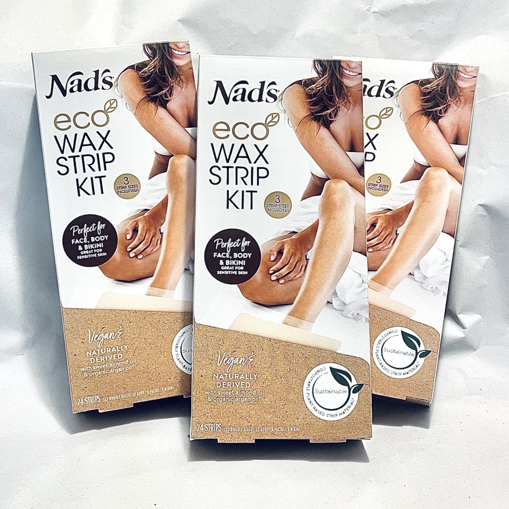Nad’s eco Wax Strip Kit for Face, Body & Bikini X3